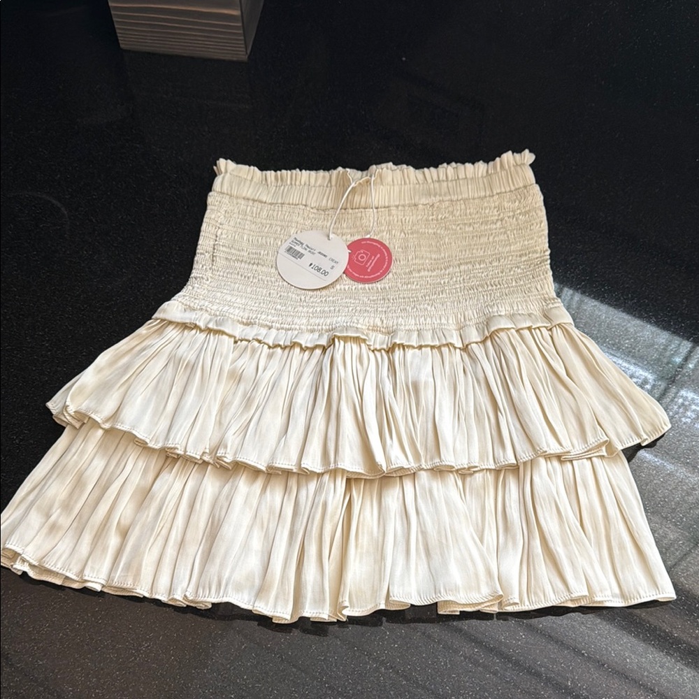 Elegant Cream Tiered Skirt